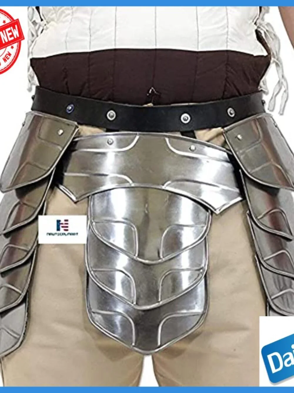 Medieval Tasset Belt Adjustable Leather Carbon Steel Armor Cosplay